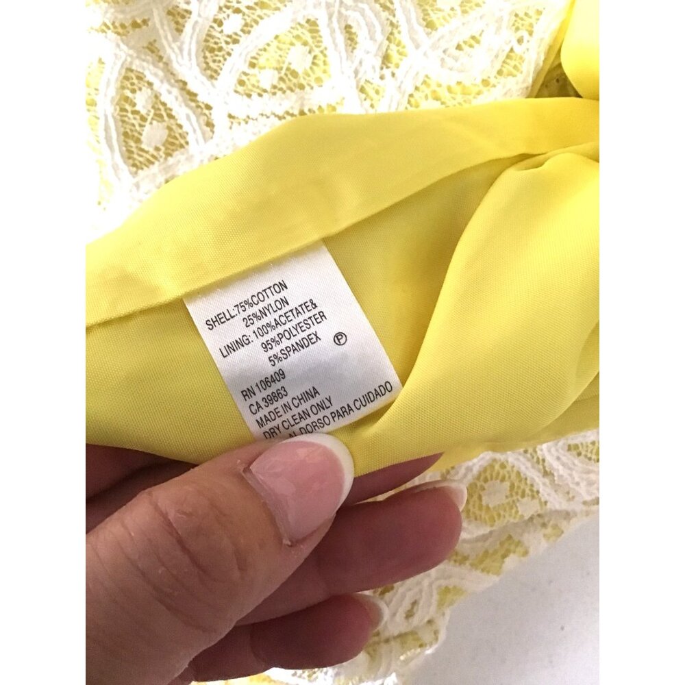 ANTONIO MELANI- WOMENS LACE MIDI DRESS WITH YELLOW LINING ZIP UP CLOSURE SIZE 14 - Picture 7 of 7